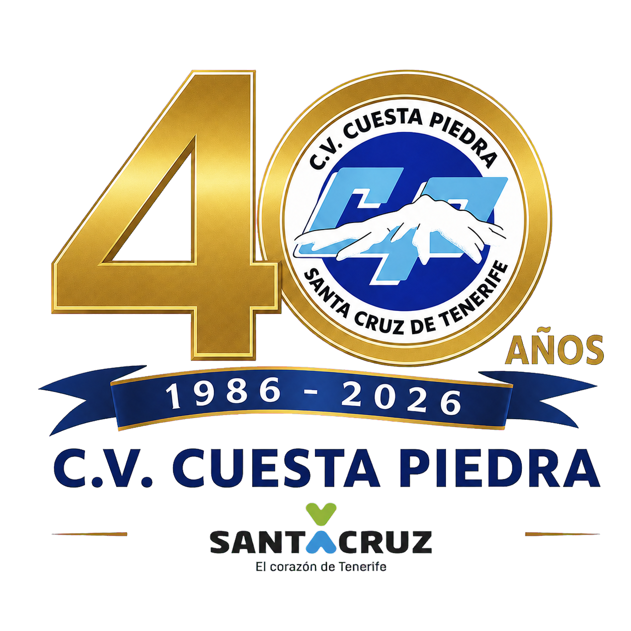 Emblema del 40 aniversario del CV Cuesta Piedra, 1986–2026
